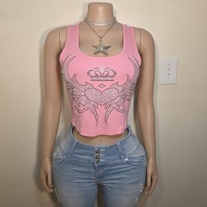 ☆Angel Crown Heart Pink Tank☆